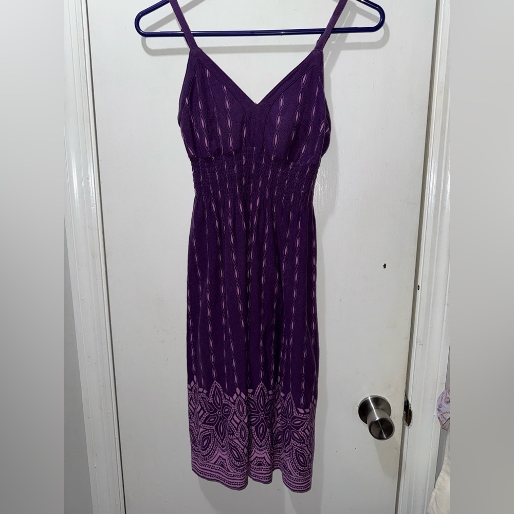 ATHLETA Women's Cotton Blend Spaghetti Strap Purple Casual Dress Size SP